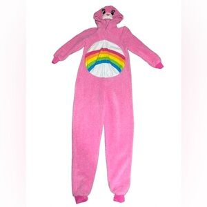 Care Bears Pink Pajama Onesie with Rainbow Design